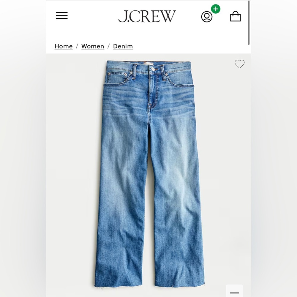 JCrew High Rise Slim Wide Leg Jeans
